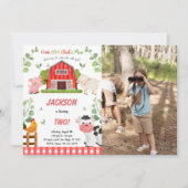 Boy Farm Birthday Partyの写真 招待状 (正面)