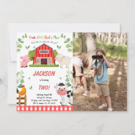 Boy Farm Birthday Partyの写真 招待状