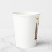 Boy First Birthday Photo Blue Gold Balloon Cute 紙コップ (右)