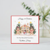 Boy First Christmas Gingerbread Snowman Card シーズンカード (スタンド正面)