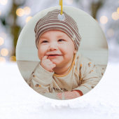 Boy First Christmas Hand Drawn Airplanes Photo  セラミックオーナメント