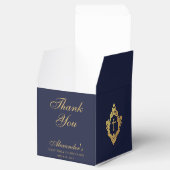 Boy First Communion Navy Blue Gold Crest Thank You フェイバーボックス (オープン)
