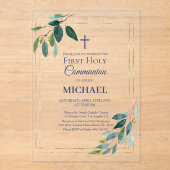 Boy First Holy Communion Acrylic Invitation アクリル招待状 (正面)