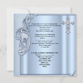 Boy First Holy Communion Blue写真確認 招待状 (裏面)