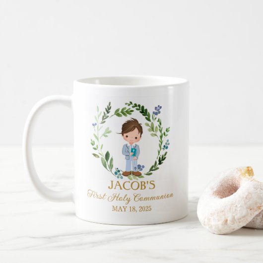 Boy First Holy Communion Ceramic Mug 11 oz コーヒーマグカップ (ドーナツ)
