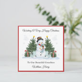 Boy First Second Third Christmas Snowman Card シーズンカード (スタンド正面)