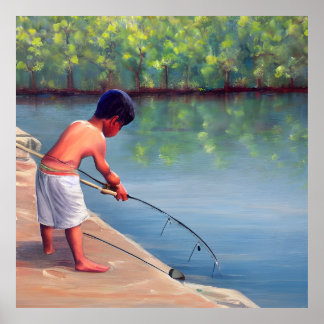 Boy Fishing ポスター