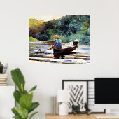 Boy Fishing, artwork by Winslow Homer ポスター (ホームオフィス)