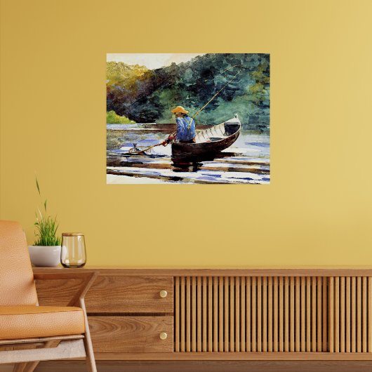 Boy Fishing, artwork by Winslow Homer ポスター (リビング2)