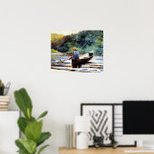 Boy Fishing, artwork by Winslow Homer ポスター (ホームオフィス)