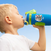 Boy Flying Airplane Clouds Fun Kids Personalized シール