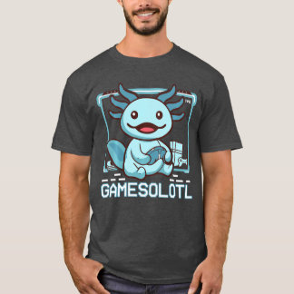 Boy Gamesolotl Axolotl Video Gamer Funny Gaming Ki Tシャツ