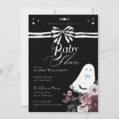 Boy Ghost Little Boo Floral Gothic Baby Shower  招待状 (正面)