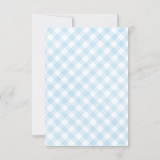 Boy Gingham Baby Shower サンキューカード (裏面)