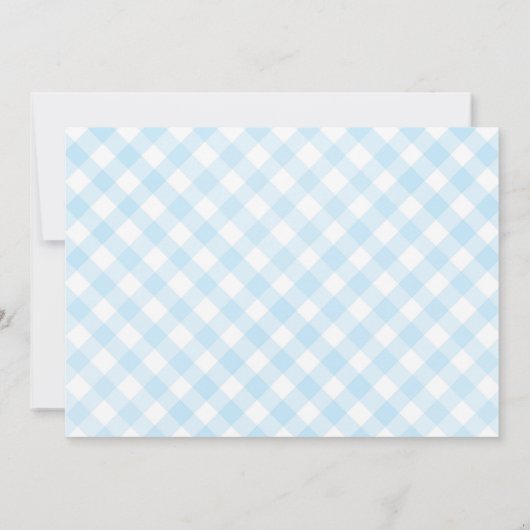 Boy Gingham Baby Shower 招待状 (裏面)