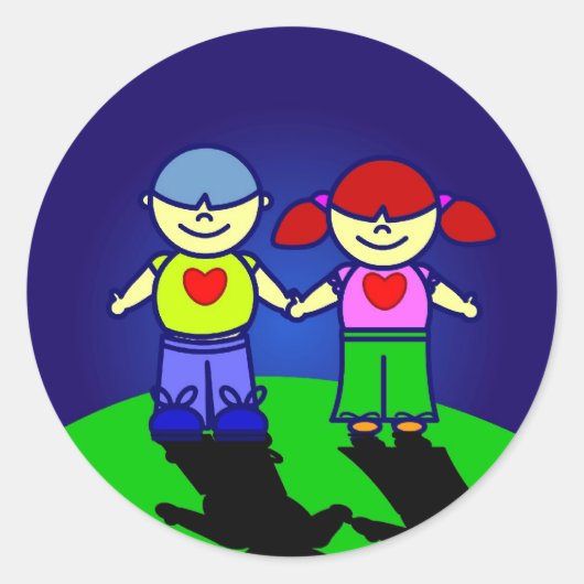 BOY & GIRLステッカー ラウンドシール (正面)