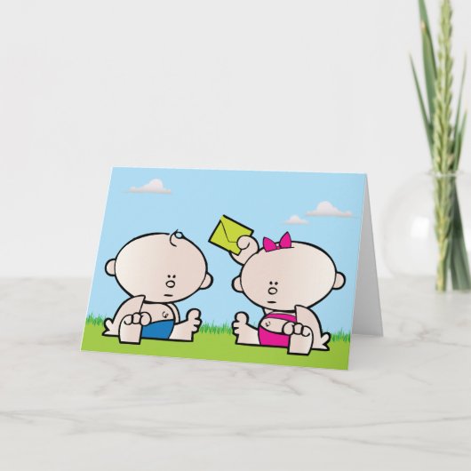 Boy Girlツイングリーティングカード カード (正面)