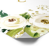 Boy Girlホワイトフローラファーストコミュニオンウェルカムサイン ポスター (角)