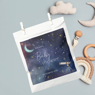 Boy Girl Celestial Sky Moon & Stars Baby Shower フェイバーバッグ