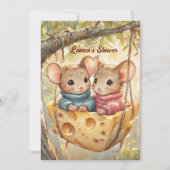 Boy Girl Twin Baby Digital Download Invitation 招待状 (正面)