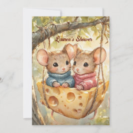 Boy Girl Twin Baby Digital Download Invitation 招待状