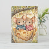 Boy Girl Twin Baby Digital Download Invitation 招待状 (スタンド正面)