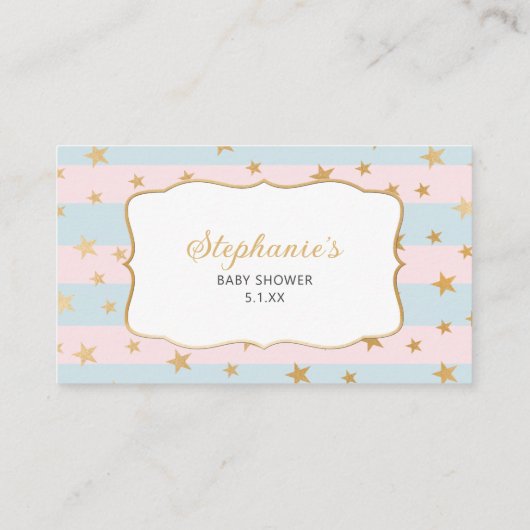 Boy Girl Twins金ゴールド星予約リクエストカード エンクロージャーカード (裏面)