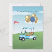 Boy Golf Cart Par-tee 4TH Birthday  招待状 (裏面)