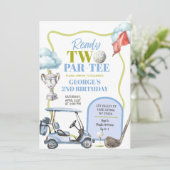 Boy Golf Ready Two Par-Tee 2nd Birthday 招待状 (スタンド正面)