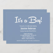 Boy Grayミニマルモダンリストの赤ちゃんシャワー 招待状 (正面/裏面)