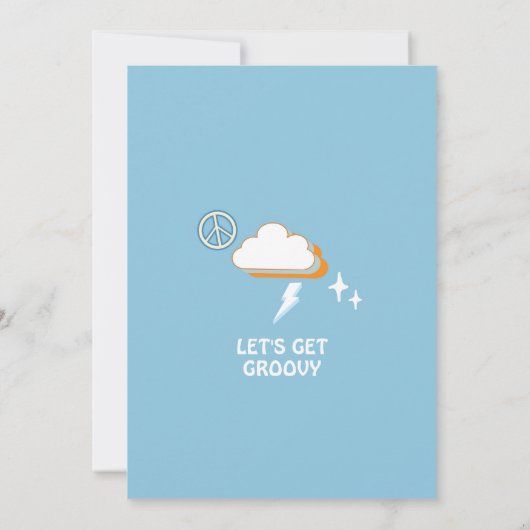 Boy Groovy Van Rainbow FiveはVibe 5誕生日 招待状 (裏面)