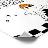 Boy Halloween Birthday No Tricks Just Treats Sign ポスター (角)