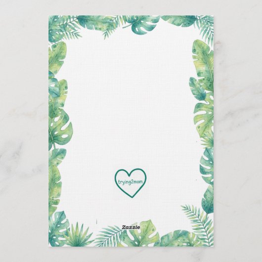 Boy Hatching Soon, Green Dino Baby Shower 招待状 (裏面)