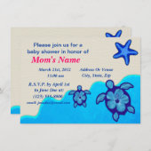 Boy Honu Baby Shower 招待状 (正面/裏面)