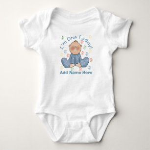 Boy I'm One Today 1st誕生日Tシャツ ベビーボディスーツ