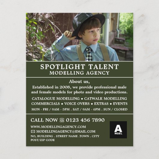 Boy in Hat, Modeling Agency, Model Agent チラシ (正面)
