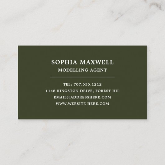 Boy in Hat, Modeling Agency, Model Agent 名刺 (裏面)