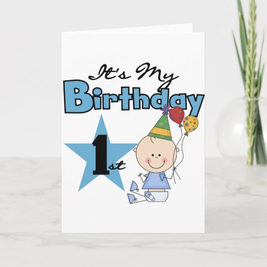 Boy It's My誕生日Tシャツとギフト カード (正面)