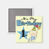 Boy It's My誕生日Tシャツとギフト マグネット (正面/裏面)