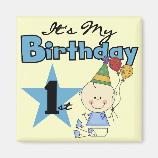Boy It's My誕生日Tシャツとギフト マグネット (正面)