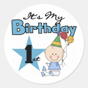 Boy It's My誕生日Tシャツとギフト ラウンドシール