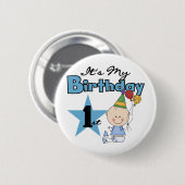Boy It's My誕生日Tシャツとギフト 缶バッジ (正面&裏面)