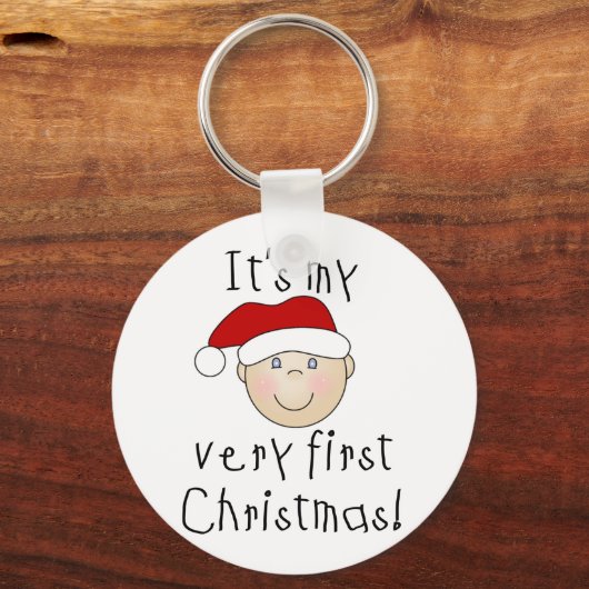 Boy It's My Very初めてのクリスマスTシャツとギフト キーホルダー (正面)