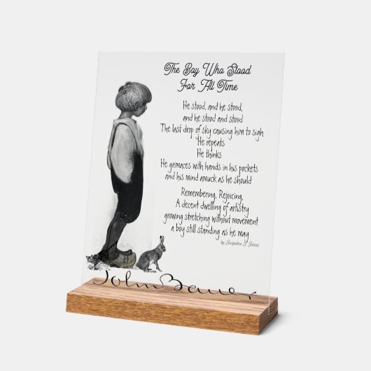 Boy John Bauer Original Poetry Acrylic Sig アクリルサイン (傾斜)