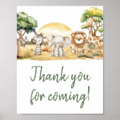 Boy Jungle Safari Animals Thank you 来 for ポスター (正面)
