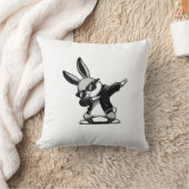 Boy Kid Easter Day Dabbing Bunny Rabbit Hip Hop Ea クッション (ブランケット)