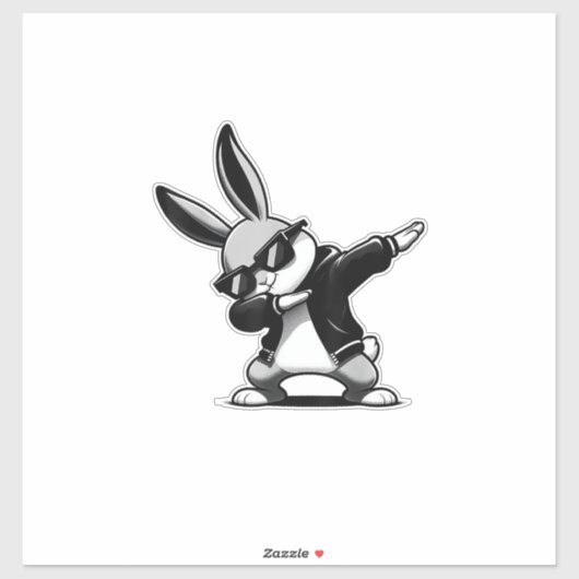 Boy Kid Easter Day Dabbing Bunny Rabbit Hip Hop Ea シール (シート)