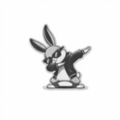 Boy Kid Easter Day Dabbing Bunny Rabbit Hip Hop Ea シール (正面)