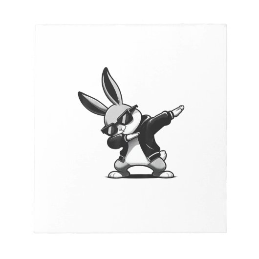 Boy Kid Easter Day Dabbing Bunny Rabbit Hip Hop Ea ノートパッド (正面)