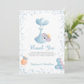 Boy Koala Bear Blue Thank You Baby Shower Card サンキューカード (スタンド正面)